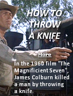 In the movies, people throw knives hard, fast, and with a ton of spin. Blurry, spinning objects are easier to convert to CGI, making it so actors dont really have to dodge knives. In real life, the more spin you give your knife, the harder it will be to stick it. 